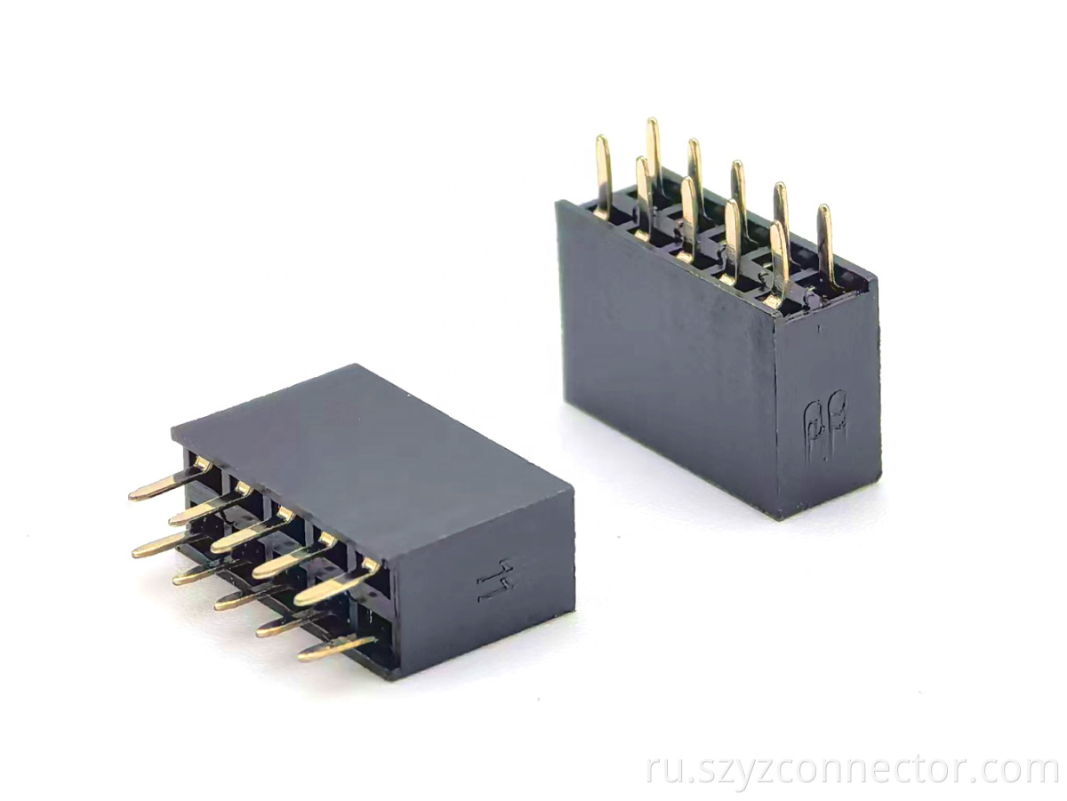 Разъем с внутренней резьбой 2,54 мм, двухрядный, прямой, H8,5 мм, U-тип 2*5P 2.54mm Pitch Female Header Connector Dual Row Straight H8.5mm U-type 2*5P